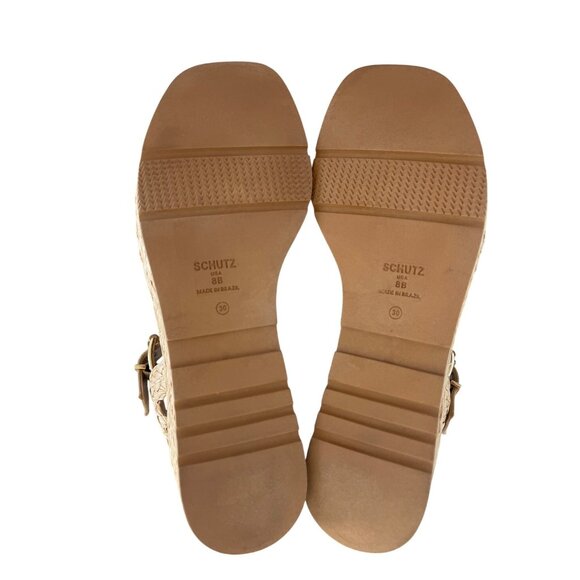 Schutz Panna Braided T-strap Wedge Platform Sandals Size 8 Worn Once EUC $158 - Picture 11 of 14